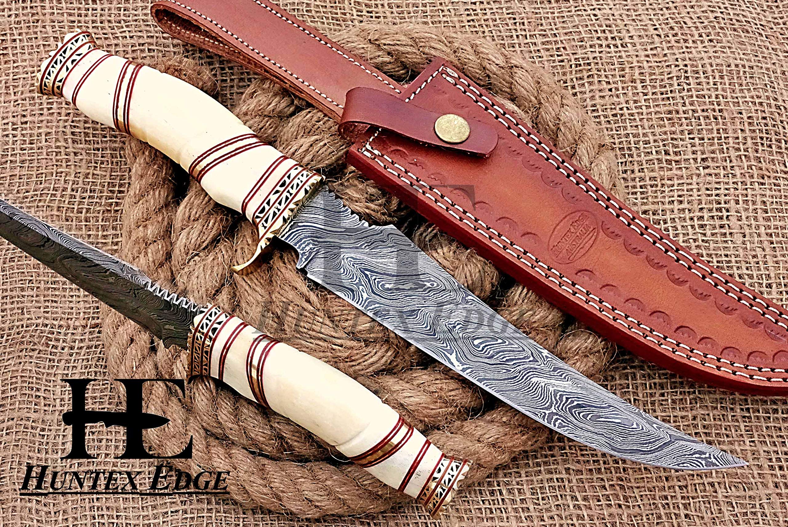 Handmade Damascus Steel Bowie Knife - 13