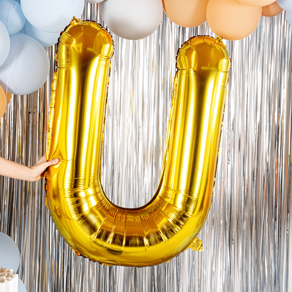Balloonify Gold Mylar Letter U Balloon - 40 Inch Large Foil Alphabet Balloon for Birthday Party Decorations, Wedding, Baby Shower & Graduation Events - 1 Count Box