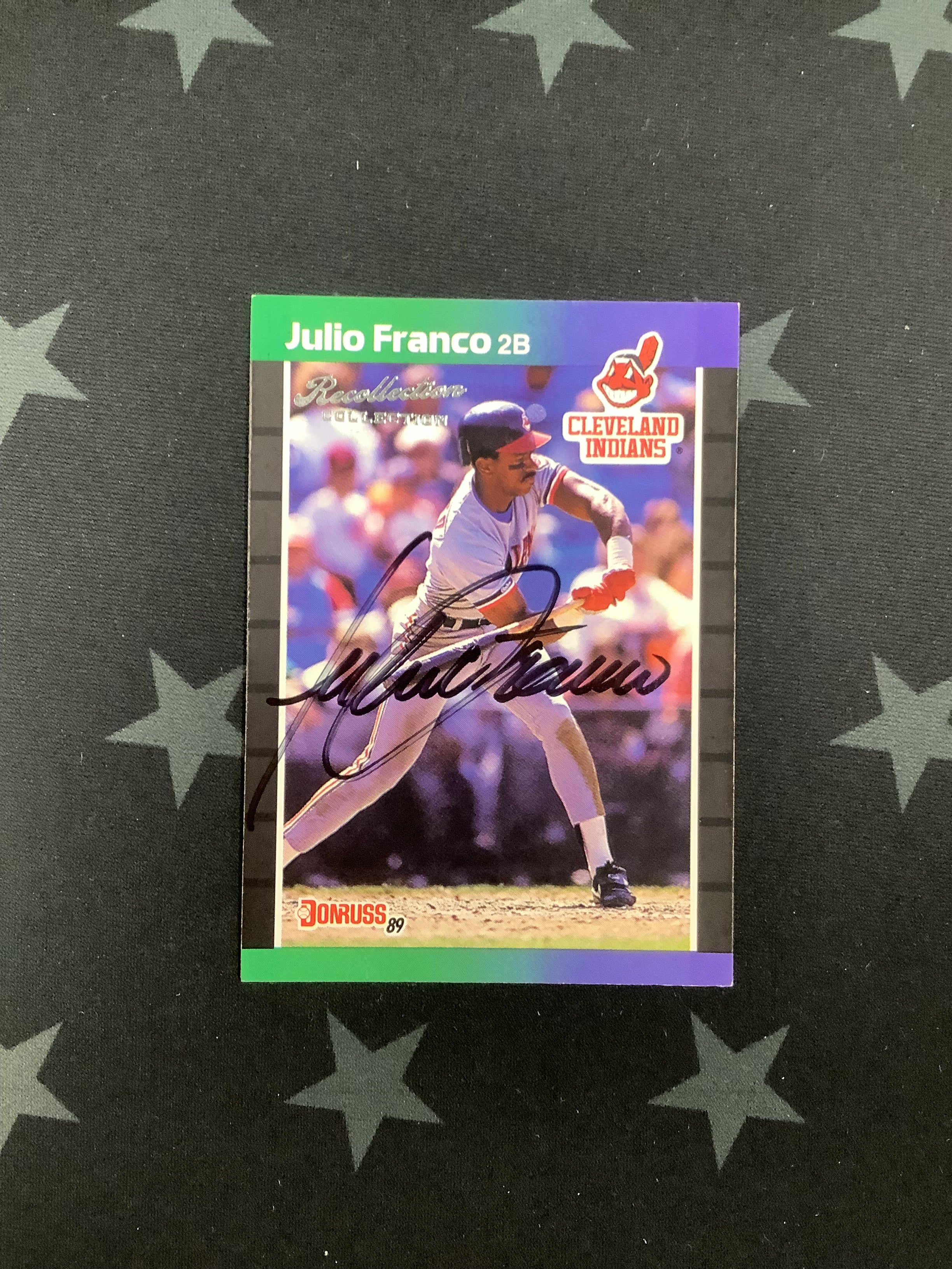 1989 Donruss Baseball Recollection Julio Cesar Franco Auto #310 /48 - Rare Signed Baseball Card for Collectors & Sports Memorabilia Fans