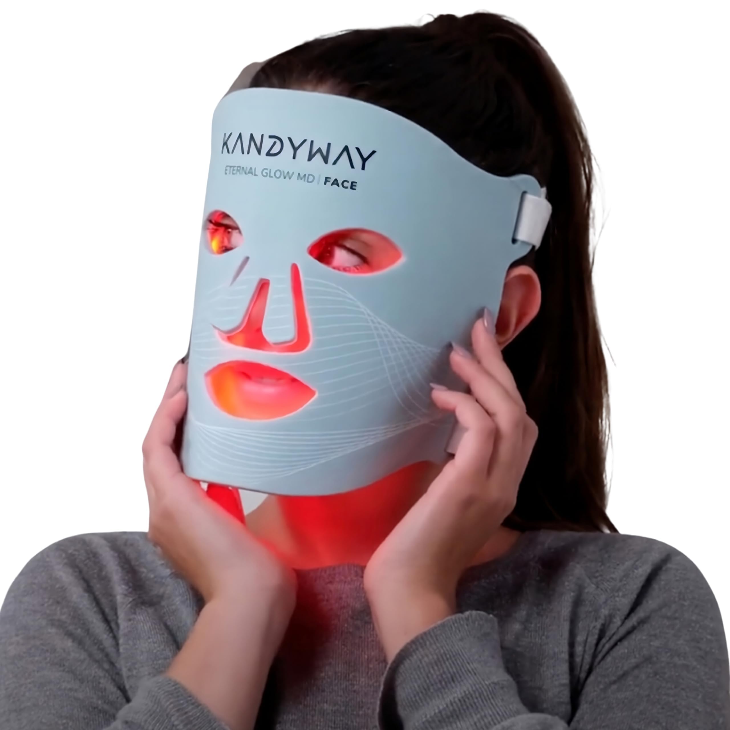 Kandyway Red Light Therapy Mask - FDA & Health Canada Approved Anti-Aging LED Face Mask for Skin Rejuvenation | Medical Grade Red Light Therapy Device for Wrinkles & Acne | Perfect for Home Skincare & Spa Treatments