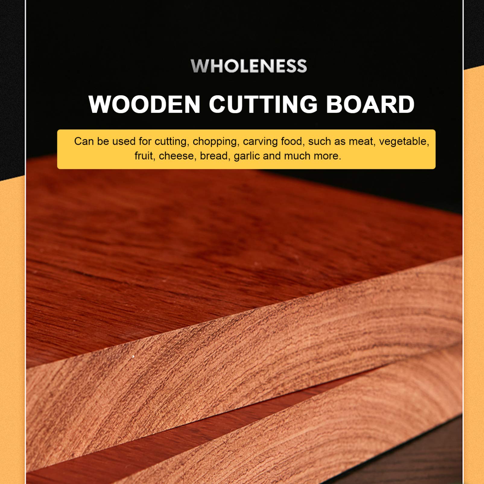 1pc Double-Sided Wooden Cutting Board - Reversible Chopping Board for Kitchen, Butcher Block, Bread & Vegetable Prep - Durable Kitchen Tool for Meat, Fruits & Meal Prep