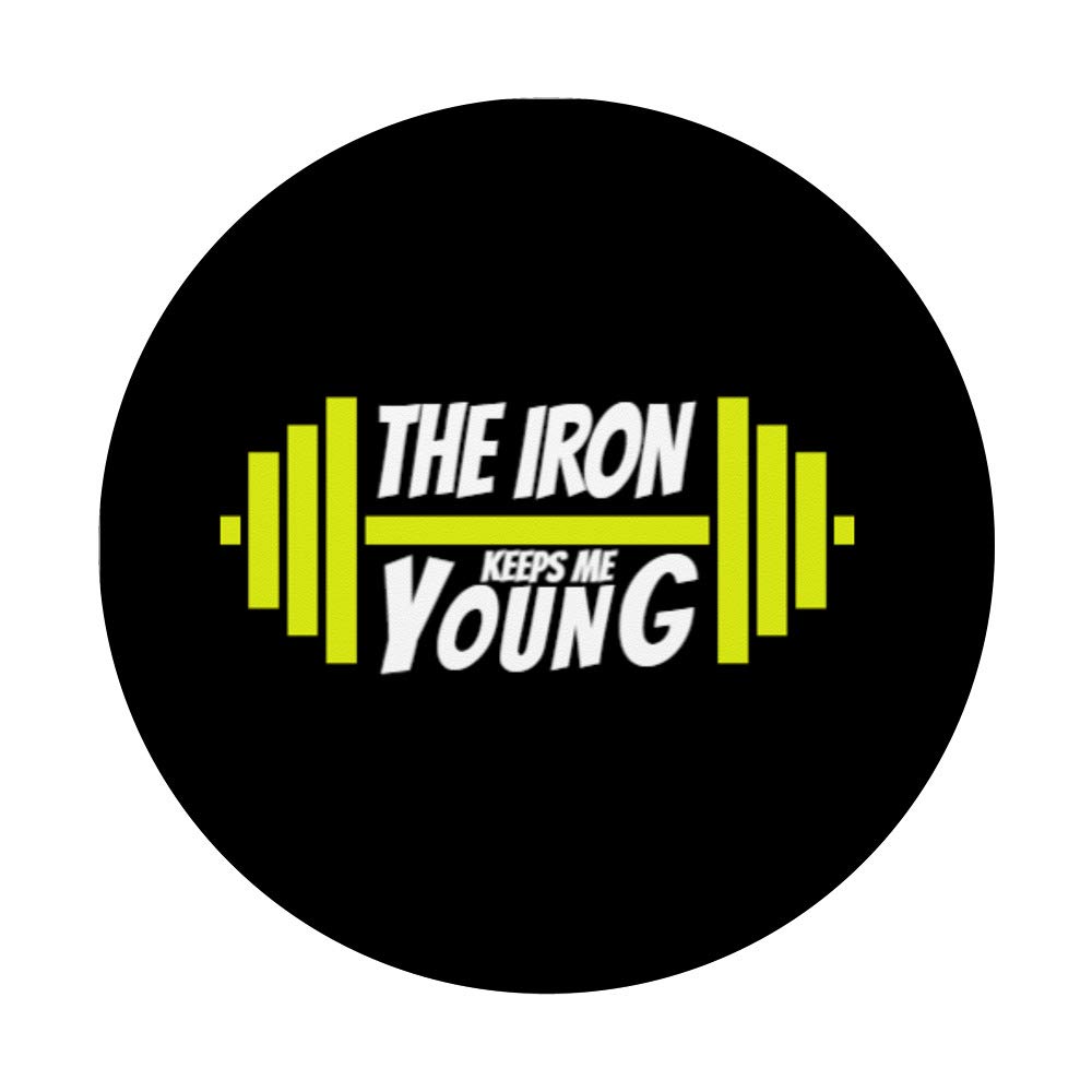 Premium Iron Keep Me Young Gym Weight Lifting Fitness PopSockets - Phone & Tablet Grip Stand for Workouts | Perfect for Gym, Fitness Training & Daily Use