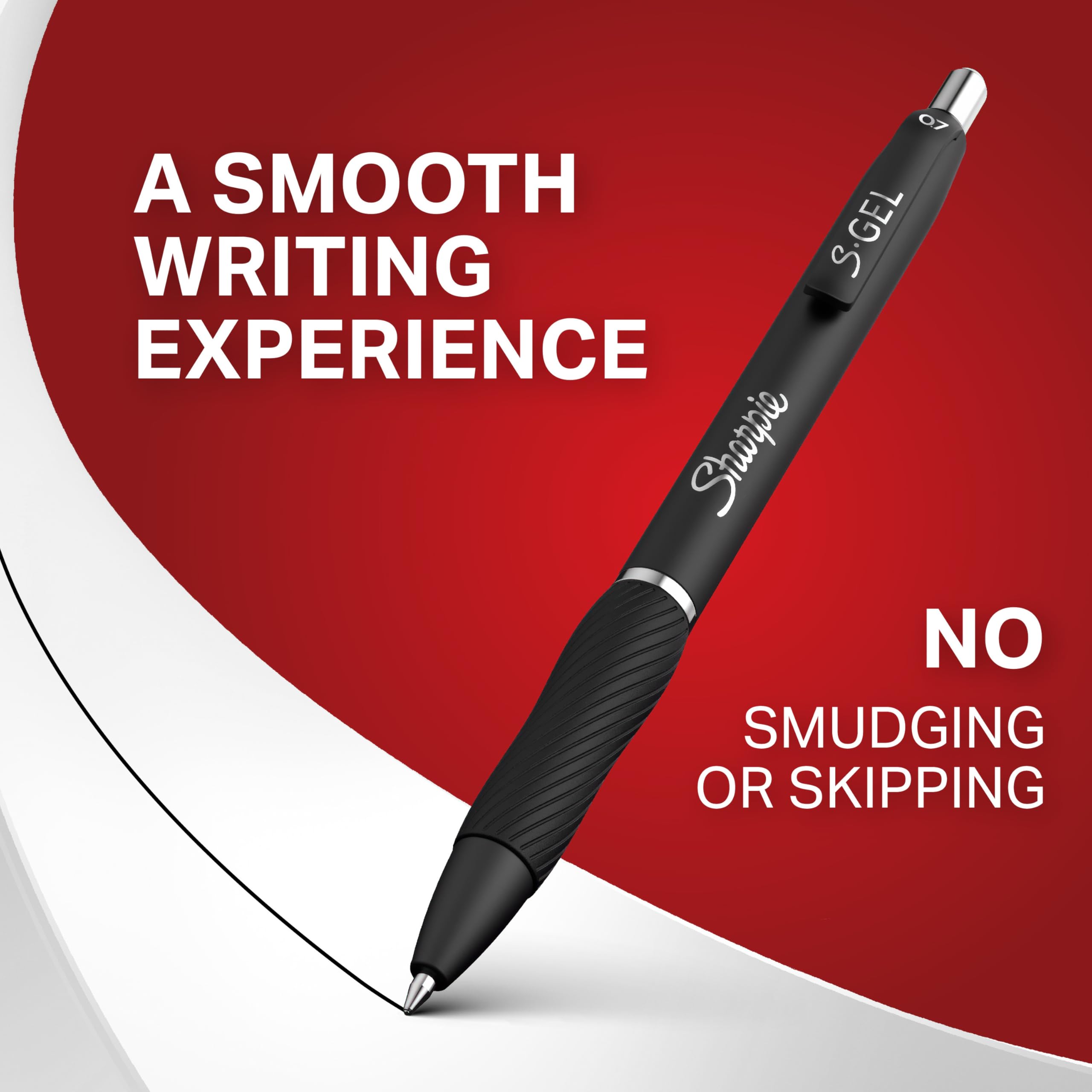 Sharpie S-Gel 0.7mm Medium Point Gel Pens - 4 Pack Black Ink Pens for Journaling, Drawing, Coloring & Smooth Writing - Perfect for Office, School, Art Projects & Note Taking