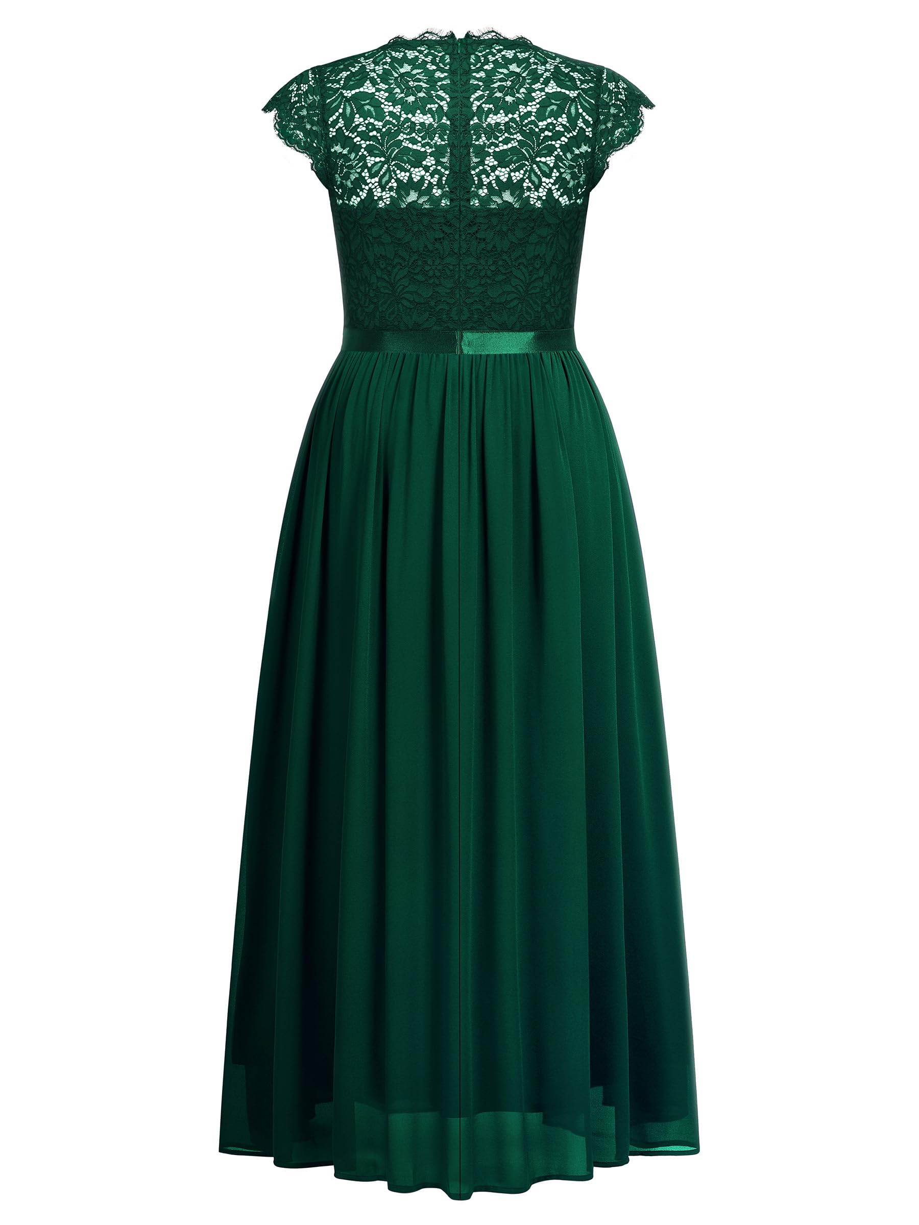 Miusol Women's Plus Size Floral Lace Maxi Dress for Bridesmaid, Wedding Guest & Formal Party - Elegant Long Evening Gown for Special Occasions