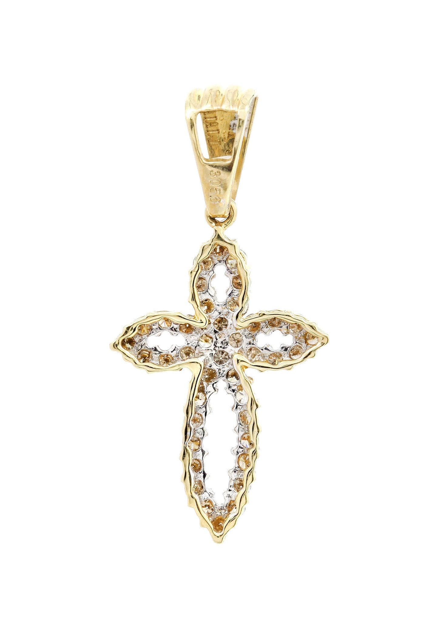 0.54 Carat Diamond Cross Pendant Necklace - 1.88 Grams 14K White Gold Religious Jewelry for Women - Perfect for Baptism, First Communion & Everyday Elegance