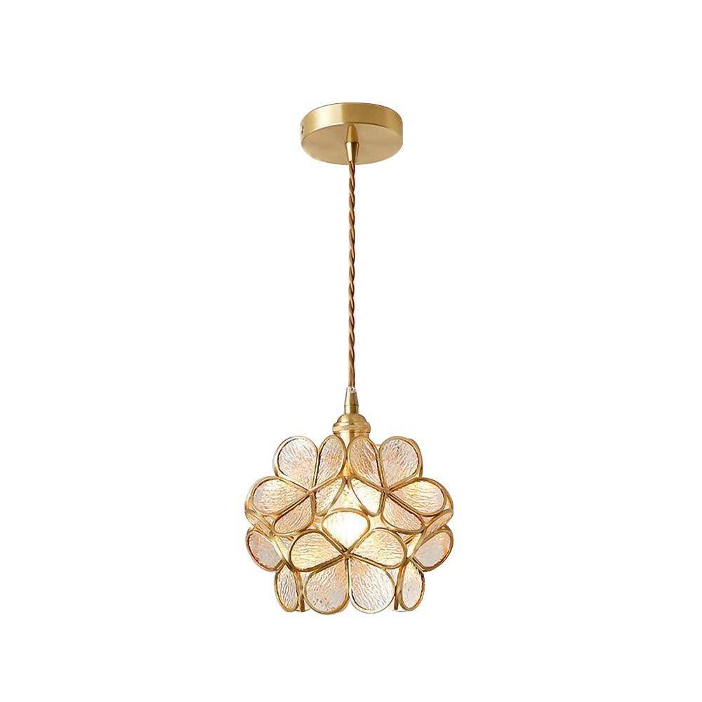 Elegant Glass Petal Pendant Light - Modern Ceiling Lighting Fixture for Dining Room, Bedroom & Living Room Decor