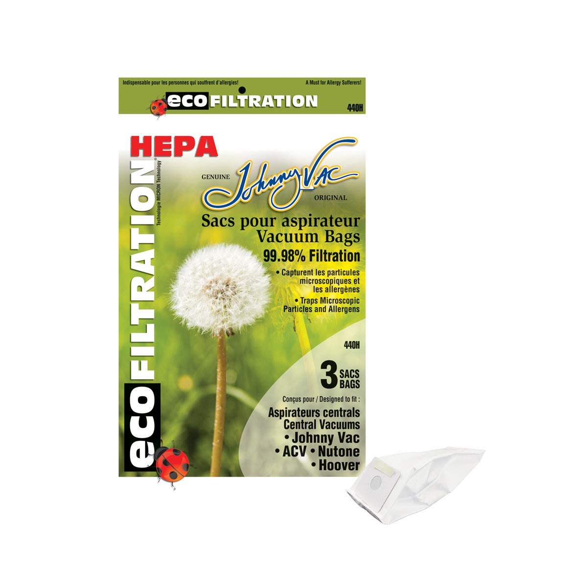 Nutone Central Vacuum HEPA Filter Bags - 3 Pack | Premium Synthetic Filtration for Cleaner Air | Perfect for Home, Office & Allergy Sufferers