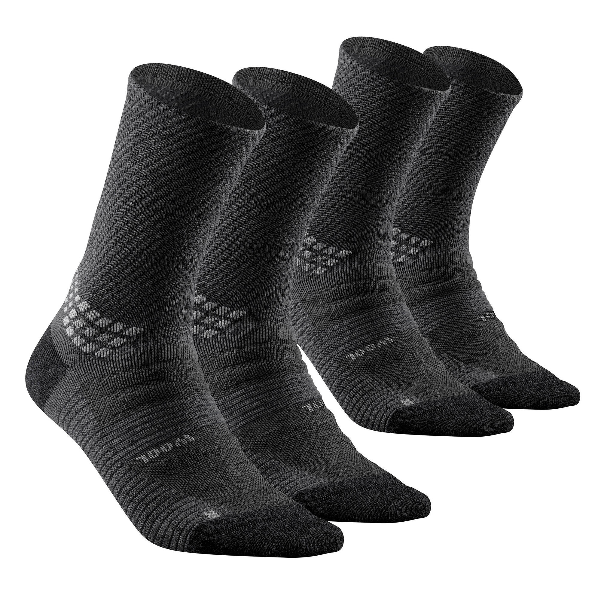 Quechua Hike 900 Hiking Socks - 2 Pairs of Moisture-Wicking Trekking Socks for Men & Women - Perfect for Outdoor Adventures, Backpacking & Mountain Climbing