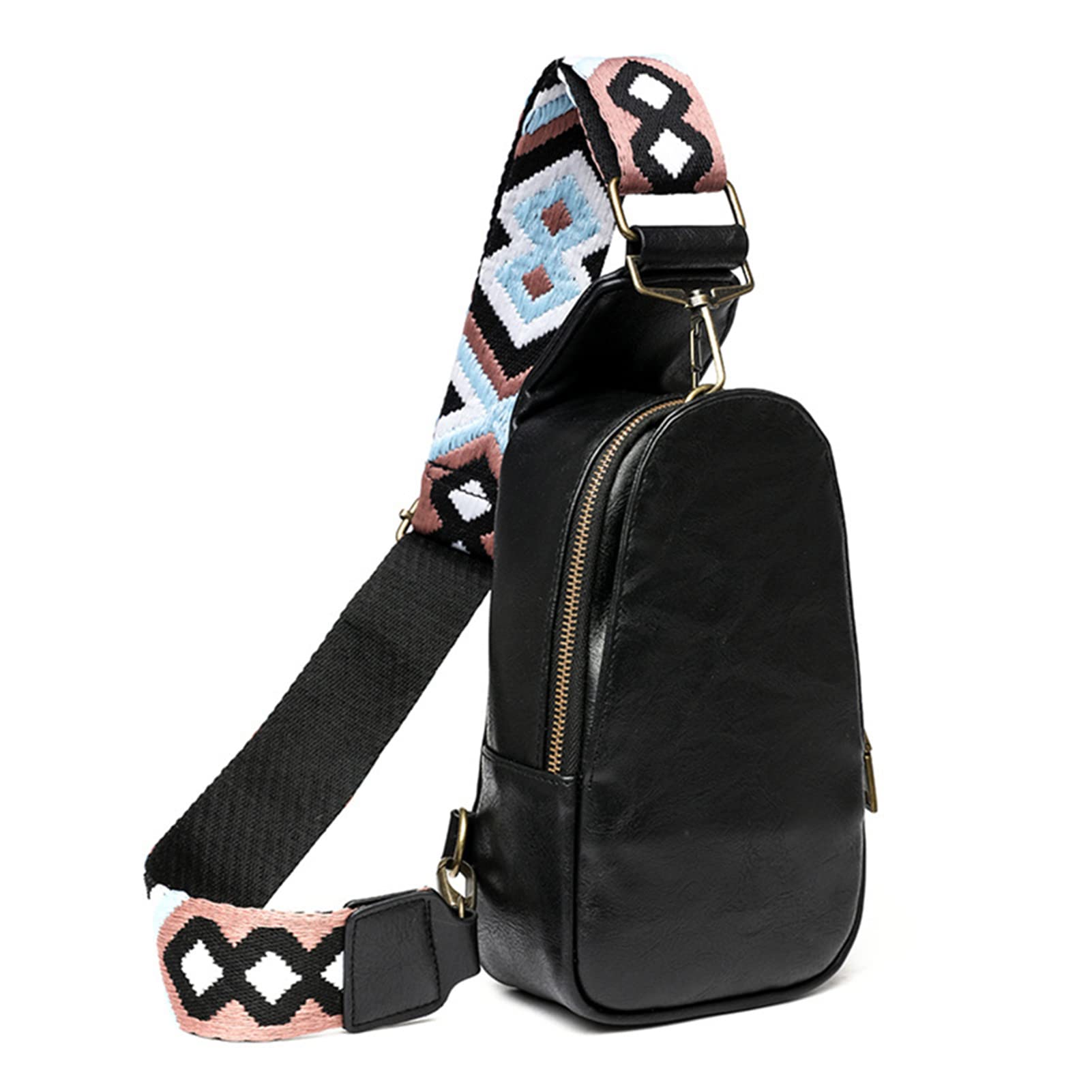 Bohemian Crossbody Sling Bag for Women & Men - Adjustable PU Leather Chest Bag for Daily Use | Perfect for Travel, Shopping & Casual Outings