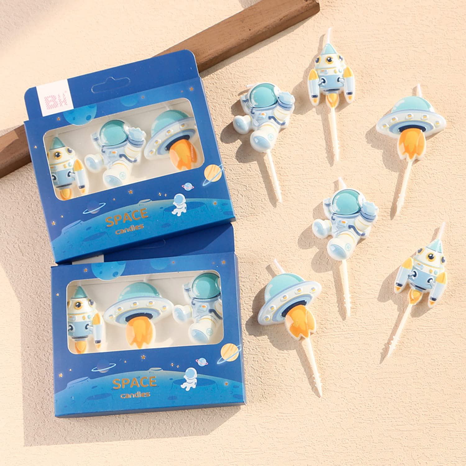 Astronaut Series Birthday Candles - Cute Spaceship & Rocket Cake Candles for Kids, Baby Shower & Themed Parties | Cake Decorations & Party Supplies | Perfect for Space-Themed Birthday Celebrations & Children's Events
