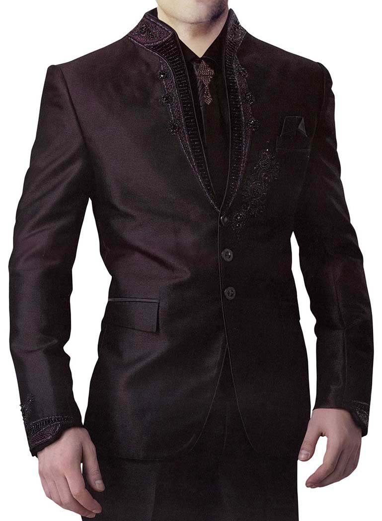 INMONARCH Men's Black 6 Piece Embroidered Jodhpuri Suit Set | Formal Wedding Sherwani Outfit | Perfect for Indian Weddings, Festivals & Special Occasions