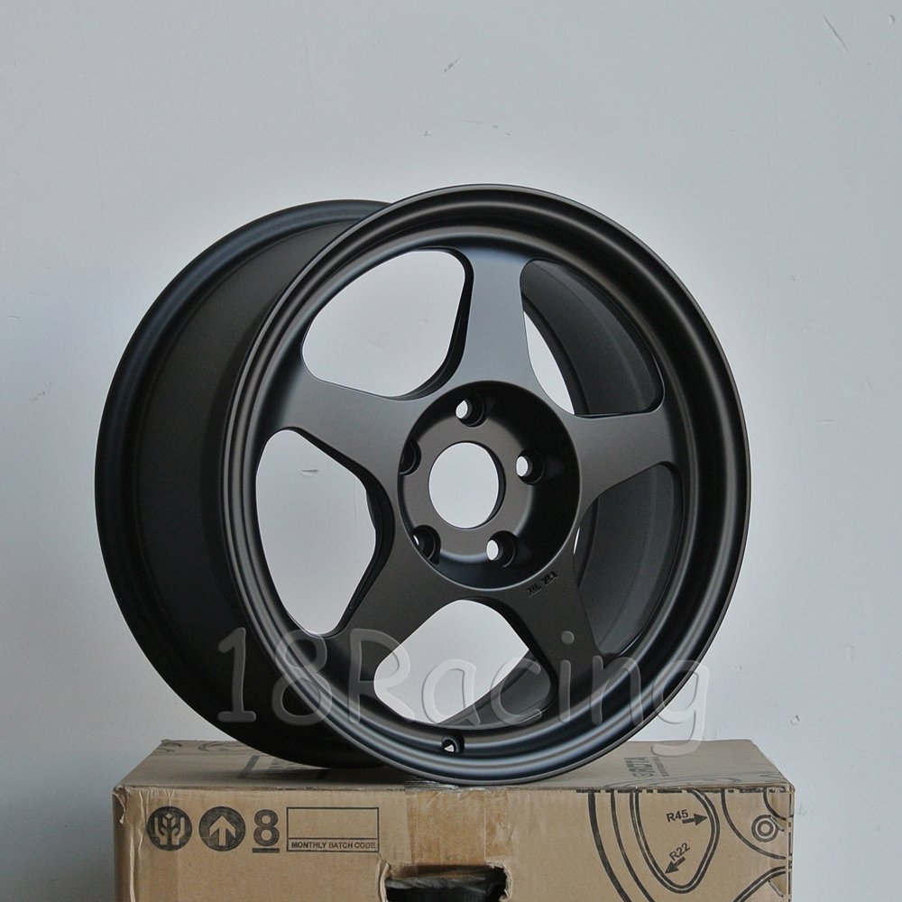 4 PCS ROTA SLIPSTREAM Wheels 16x8 5x114.3 +34 Offset 73.1 Hub Satin Black - Perfect for Honda Civic, Acura Integra & Tuner Car Enthusiasts