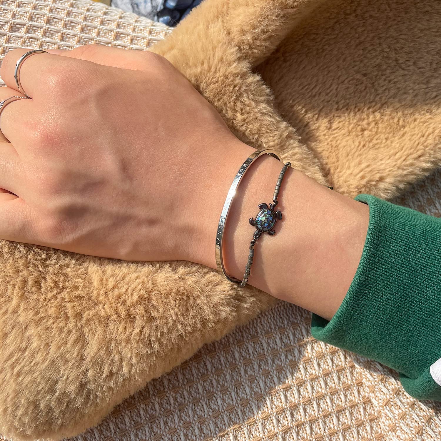 KELITCH Crystal Turtle Charm Bracelet for Women - Miyuki Beaded Friendship Bracelet with Adjustable Thin Strand - Multi Color Gifts for Best Friend, Sister, Birthday | Perfect for Everyday Wear, Beach Vacation, Yoga & Meditation