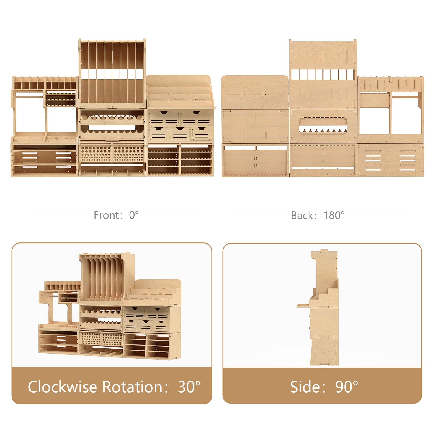 Wooden Model Kit Tool Organizer Storage Rack - MDF Paint Brush & Screwdriver Holder for Tamiya Gundam Models | Craft Supplies Organizer for DIY Hobbyists & Model Builders | Perfect for Workbench & Craft Room Organization