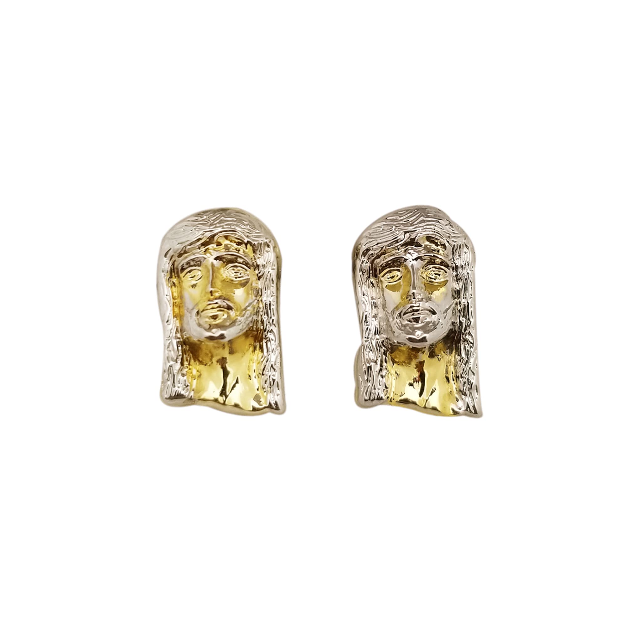 10K Yellow Gold Jesus Face Earrings for Men - Religious Jewelry for Church, Gifts & Everyday Wear