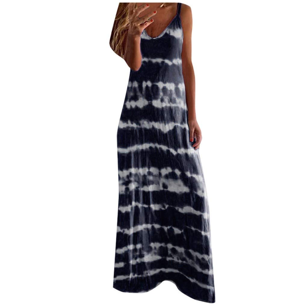 Women's Summer Dresses - Casual Loose Long Sleeveless Vintage Maxi Dress for Beach, Vacation & Outdoor Parties | Flowy Boho Style Dress for Women