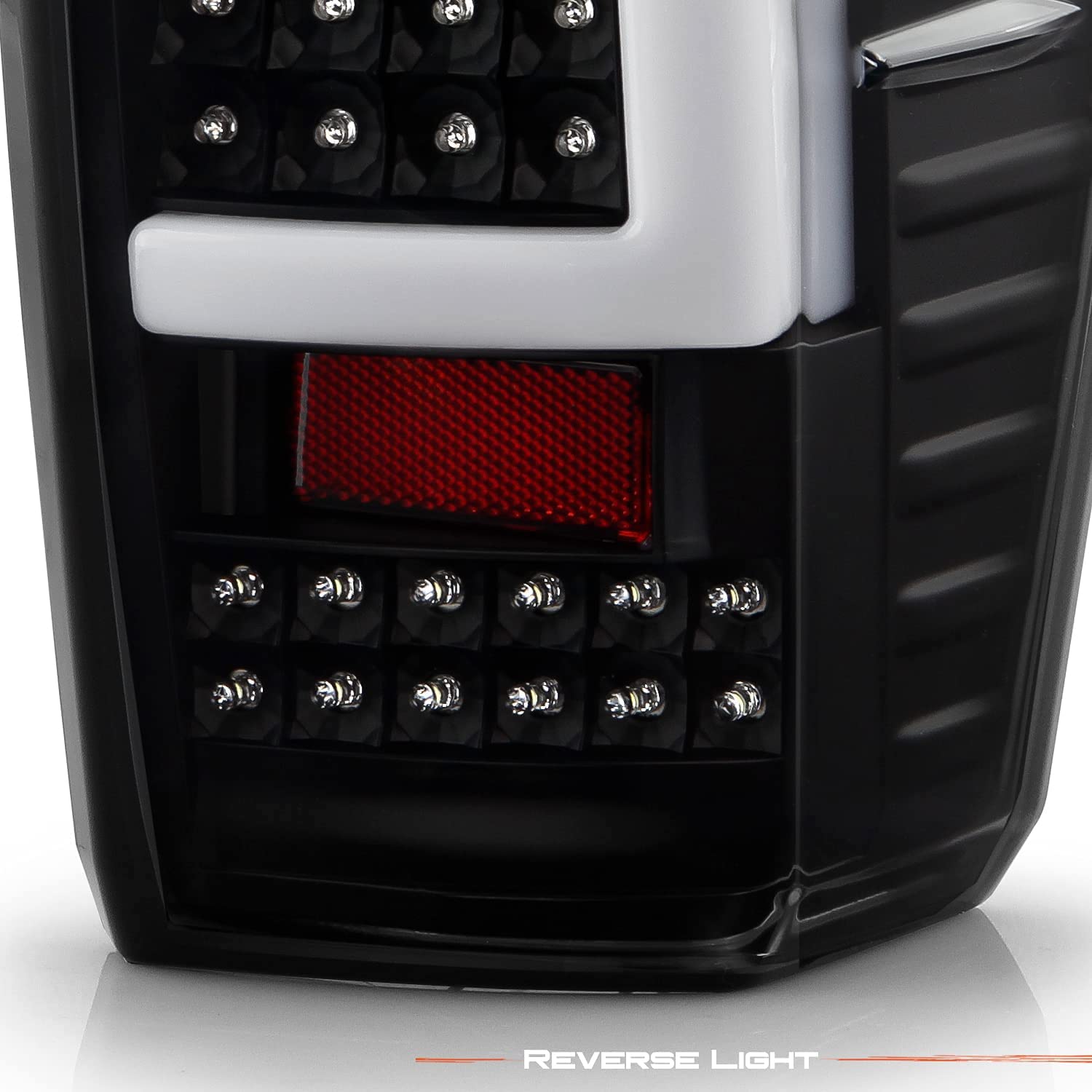 AKKON Black LED Tail Lights for 2016-2022 Toyota Tacoma Pickup - Pair with C-Tube Design, Parking, Brake & Reverse Lamps | Upgrade Your Truck's Style & Visibility for Night Driving and Off-Road Adventures