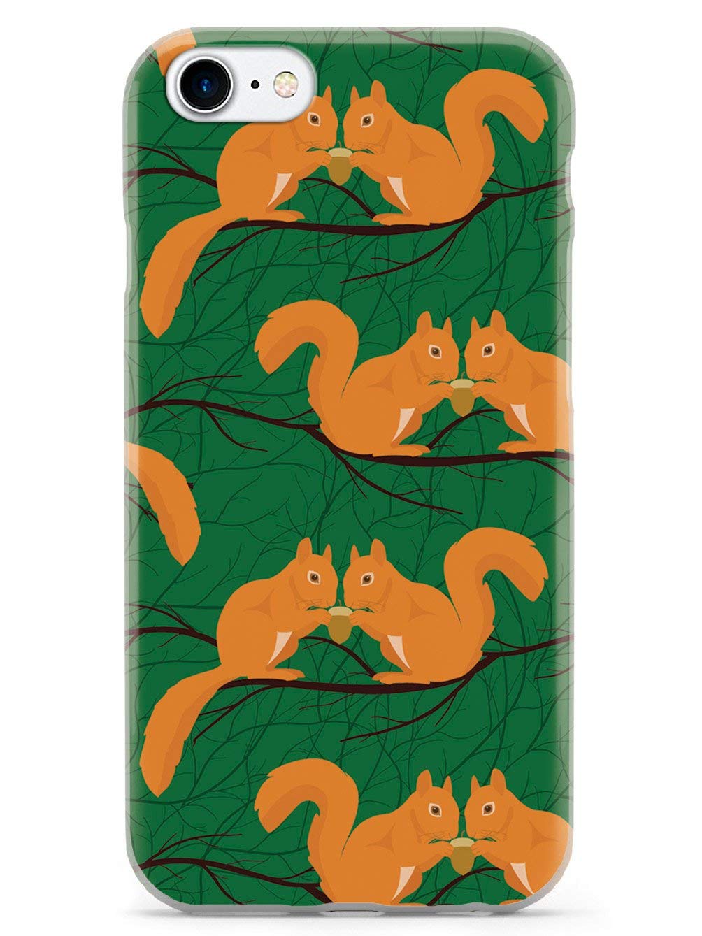 **Inspired Cases - Premium 3D Textured Protective Phone Case Compatible with Apple iPhone 7 - Cute Squirrel Pattern in White - Perfect for Everyday Use & Gift Giving**