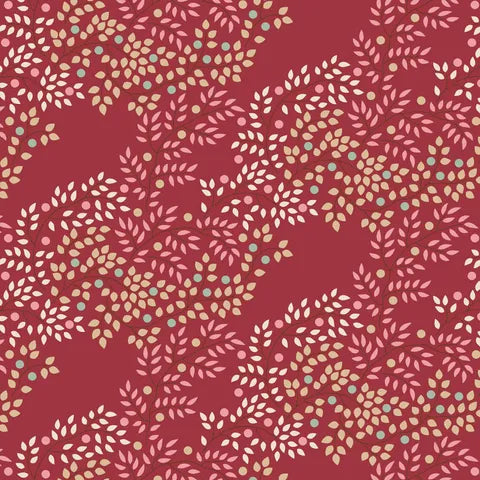 Tilda Winter 130147 Berrytangle Burgundy Scrapbooking Paper - Perfect for DIY Cards, Scrapbooks, and Holiday Crafts