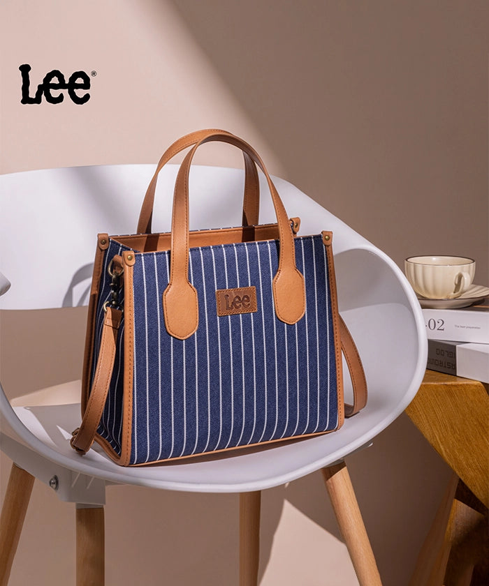 LEE Striped Canvas Tote Bag for Women - Durable & Stylish Large Shoulder Bag - Perfect for Shopping, Beach, Work & Travel Accessories