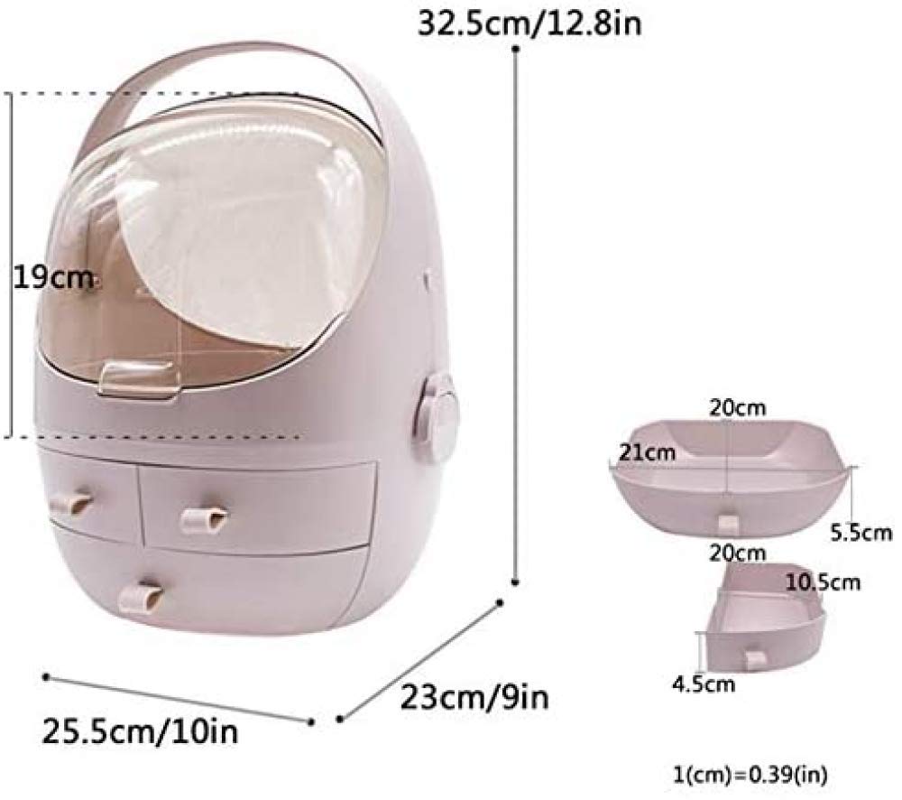White 3-Drawer Clamshell Makeup Organizer with Curved Design - Perfect for Lipstick, Jewelry & Cosmetic Storage - Ideal for Dressing Table, Vanity & Bathroom Organization