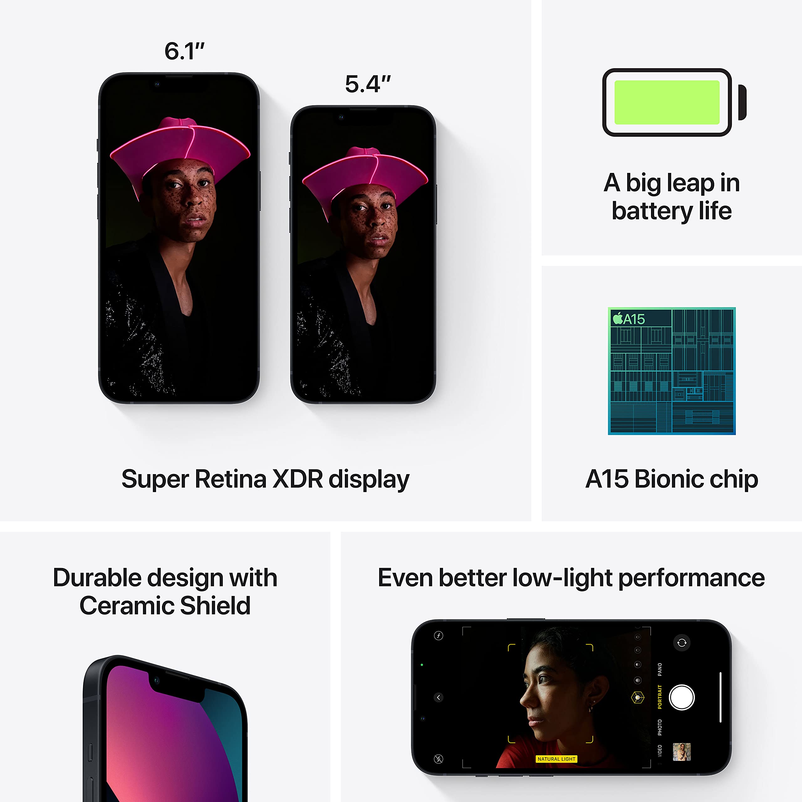 Apple iPhone 13 256GB Unlocked Smartphone - Midnight Black | 5G, Super Retina XDR Display, Dual Camera | Perfect for Travel, Business & Daily Use