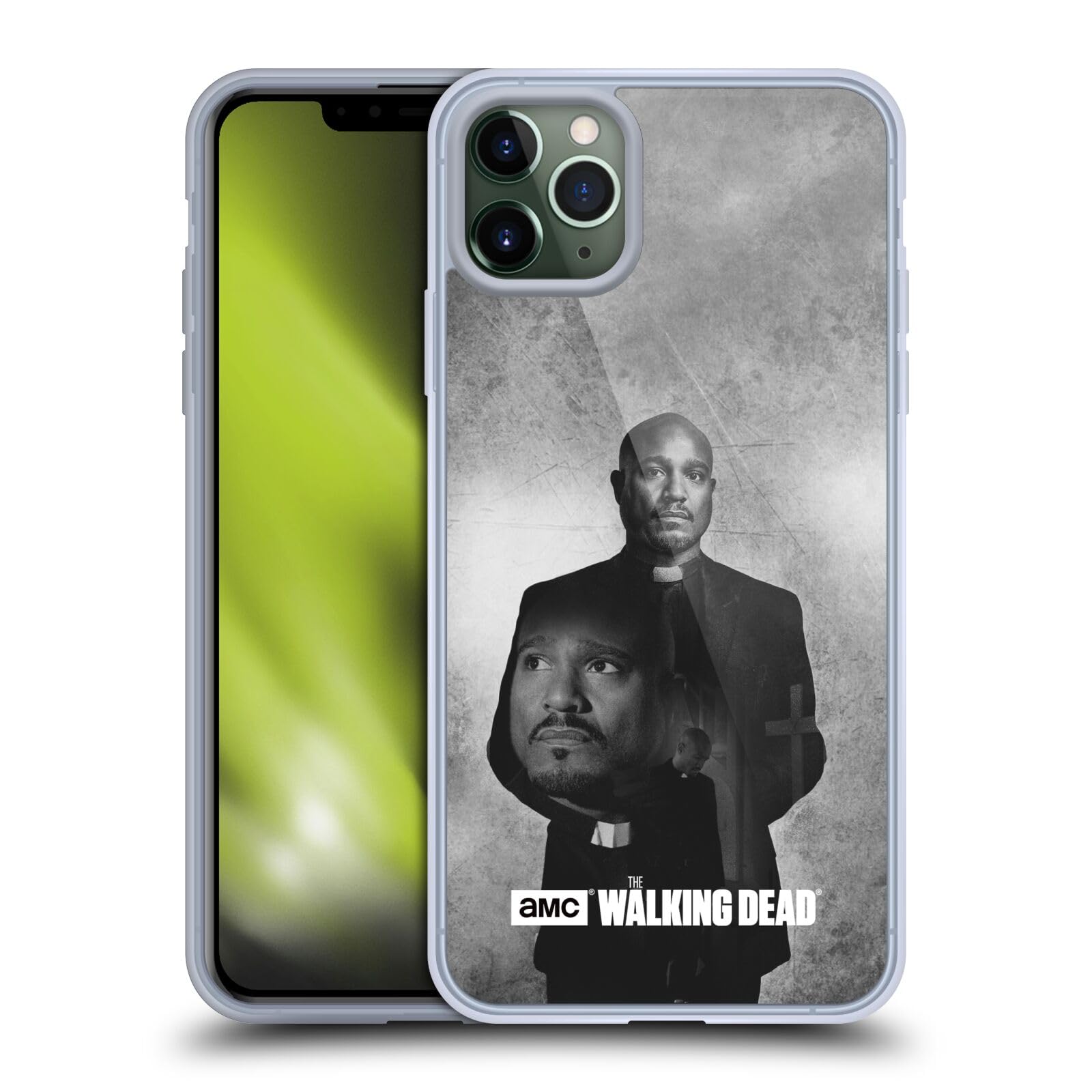 Head Case Designs Officially Licensed AMC The Walking Dead Gabriel Double Exposure Soft Gel Case for iPhone 11 Pro Max - Durable Protection for Fans & Show Enthusiasts
