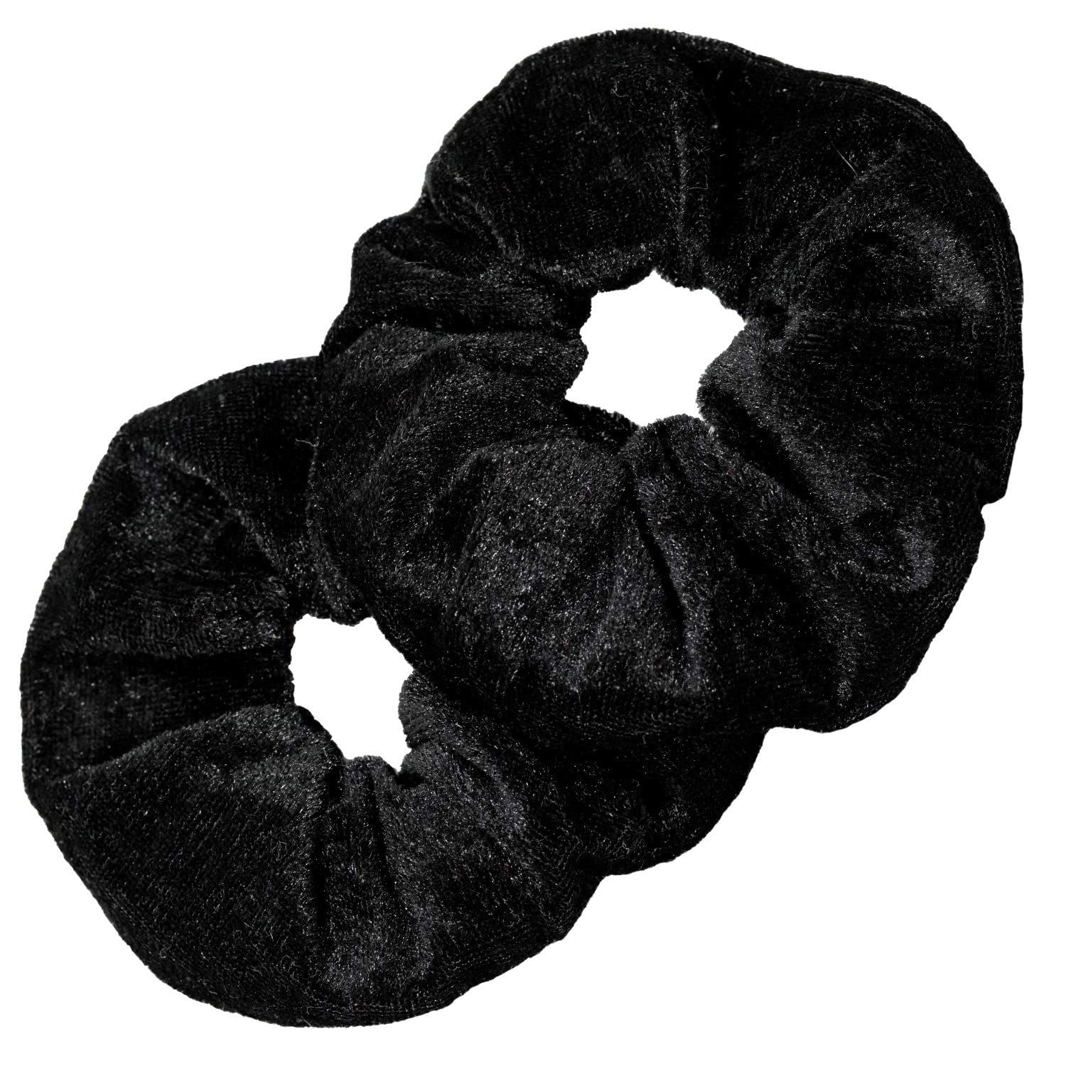 Trendy Club 6 Pack Black Velvet Oversized Scrunchies - No Crease Hair Ties for Women & Girls, Soft Big Hair Scrunchy Elastic Bands (Gentle on Hair) - Perfect for Workouts, Office, or Everyday Styling