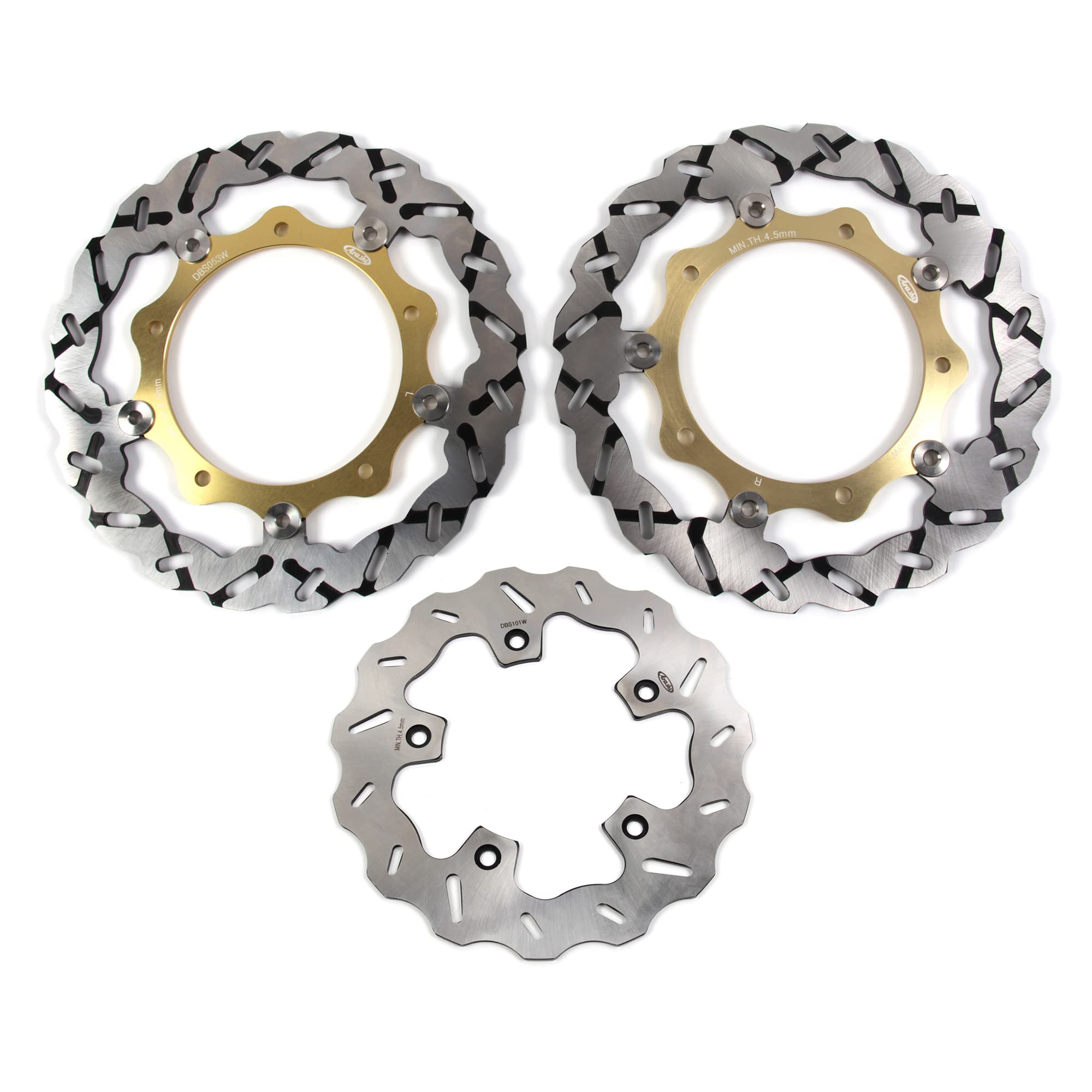 Arashi Front & Rear Brake Disc Rotors for Yamaha XP T-Max 530 (2012-2015 ABS) & XP T-MAX TECH MAX ABS 560 (2020-2021) - High Performance Motorcycle Replacement Brake Pads - Perfect for Street Riding & Commuting