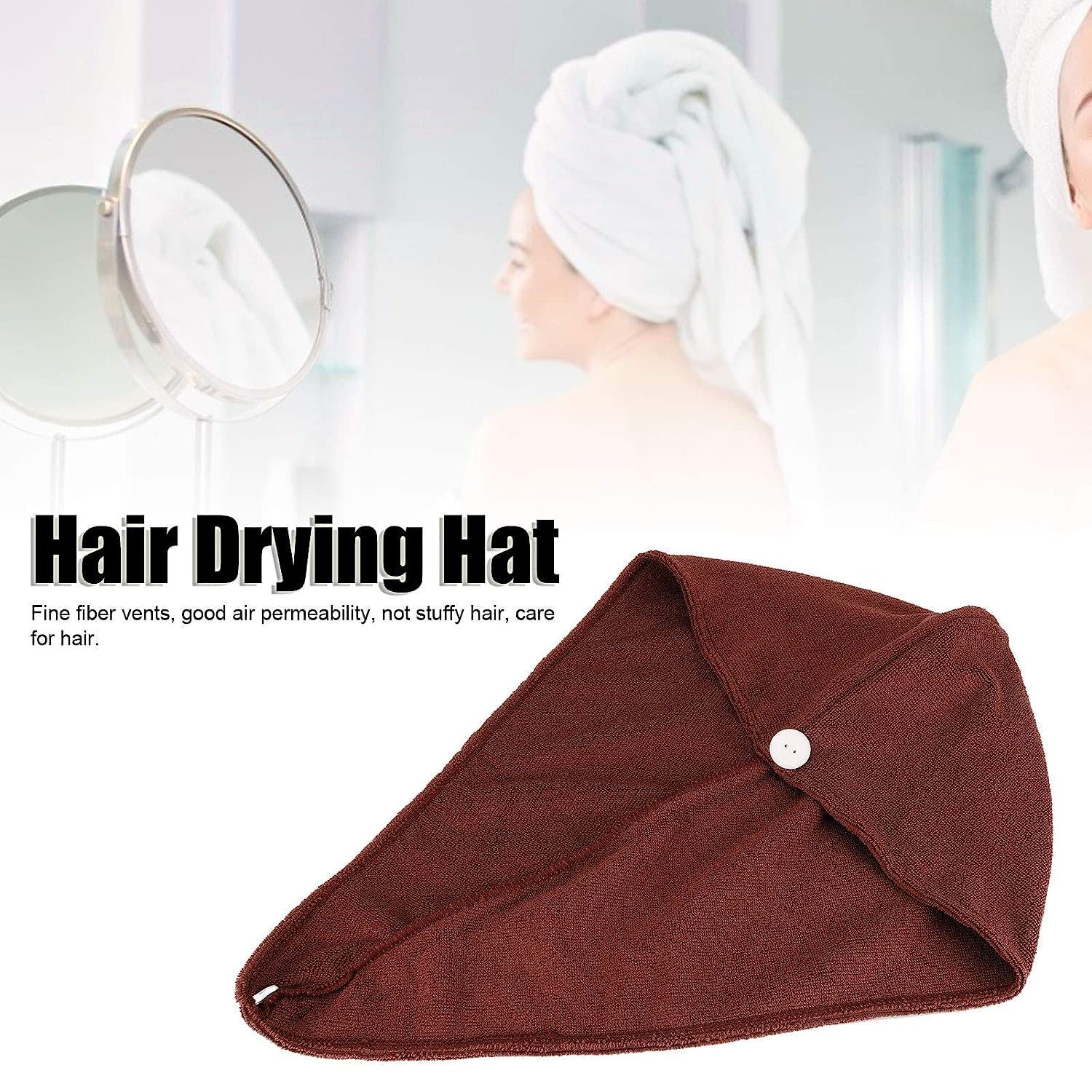 Set of 2 Excluzo Microfiber Hair Drying Hats & 5 Quick-Dry Hair Towel Wraps - Soft & Absorbent for Women, Men & Kids - Perfect for Travel, Gym & Home Use (Coffee Color)