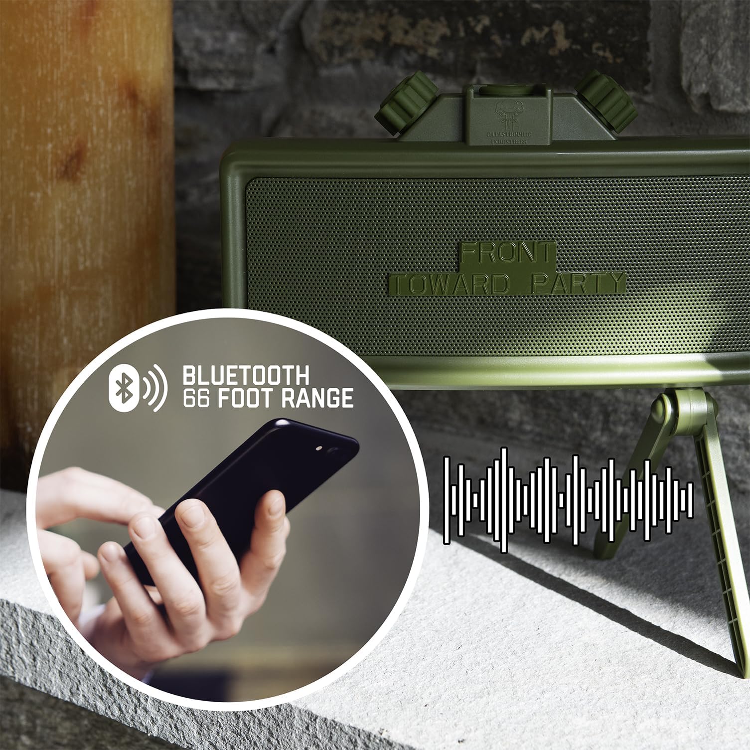 Premium Claymore Portable Bluetooth Speaker - Hi-Fi Stereo Sound, Loud & Clear Audio, Waterproof IPX7, Dustproof & Shockproof for Indoor/Outdoor Use - Perfect for Beach, Pool Parties, Camping, Hiking & Backyard Gatherings