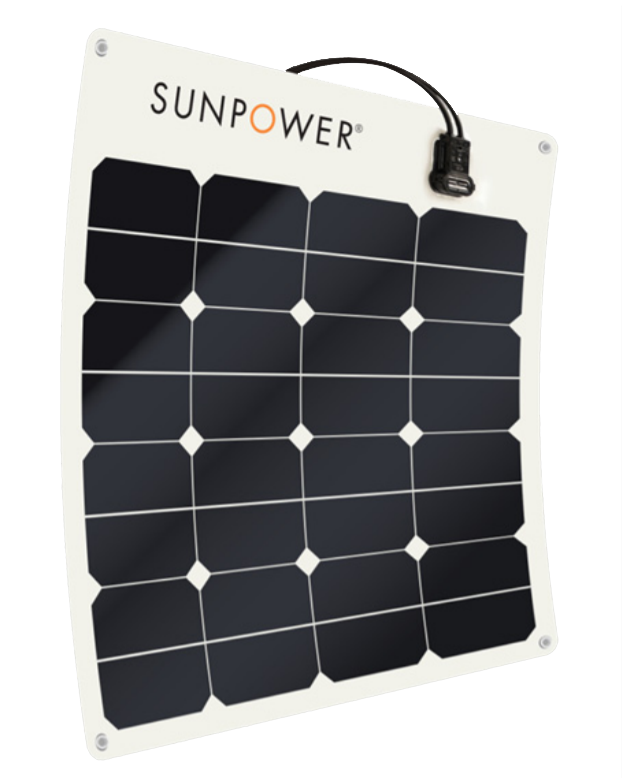 SunPower 50W Semi-Flexible Solar Panel - Lightweight & Durable for RV, Boat, Camping & Off-Grid Power Needs