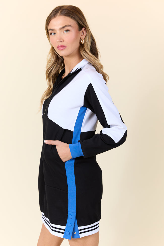 Finish Line Black Casual Long Sleeve Mini Dress for Women - Elegant Party & Date Night Outfit - Comfortable Stretchy Fabric for Everyday Wear