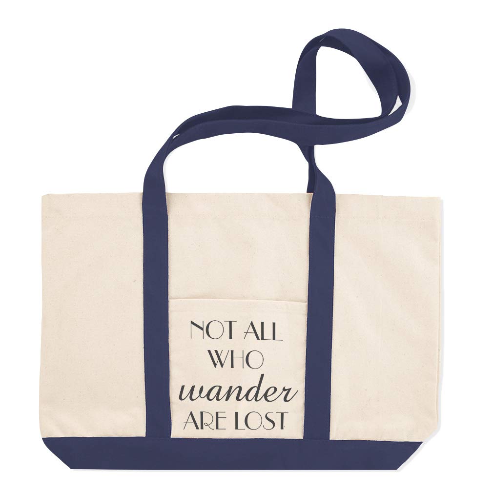 Stylish Canvas Shopping Tote Bag - 'Not All Who Wander Are Lost' Inspirational Beach Bag for Women | Perfect for Groceries, Travel & Everyday Use