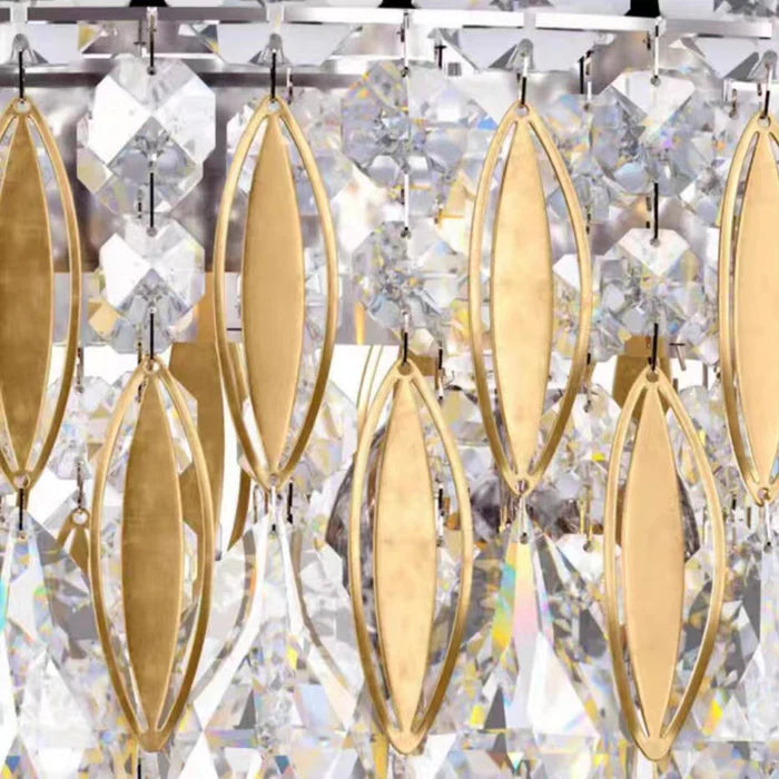 Extra Large Luxury Rectangle Crystal Pendant Chandelier - Modern Elegant Ceiling Light Fixture for Living Room, Dining Room & Kitchen Island | Perfect for Home Decor, Wedding Venues & Restaurant Lighting