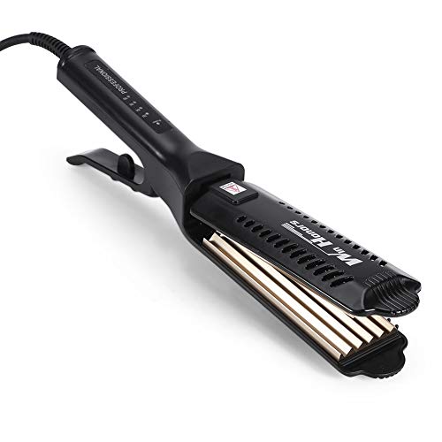 Ceramic Tourmaline Hair Straightener & Curler - 6 Teeth Waved Styling Tool with US Plug for Smooth & Voluminous Hair - Perfect for Home, Salon & Travel Use