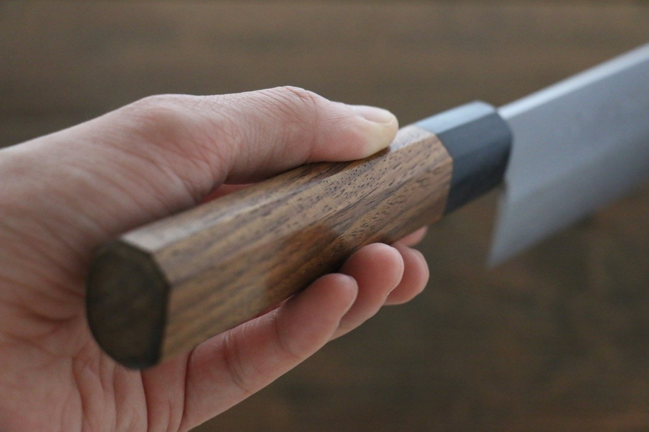 Premium Hideo Kitaoka Blue Steel No.2 Damascus Kakugata Usuba 165mm Japanese Chef Knife with Shitan Handle - Perfect for Sushi, Vegetables & Precision Cutting