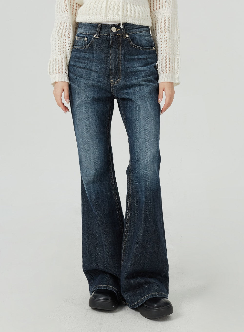 Dark Wash Bootcut Jeans for Women - Stretch Denim Pants with Comfort Fit (BM322) - Perfect for Casual Wear, Office & Night Out