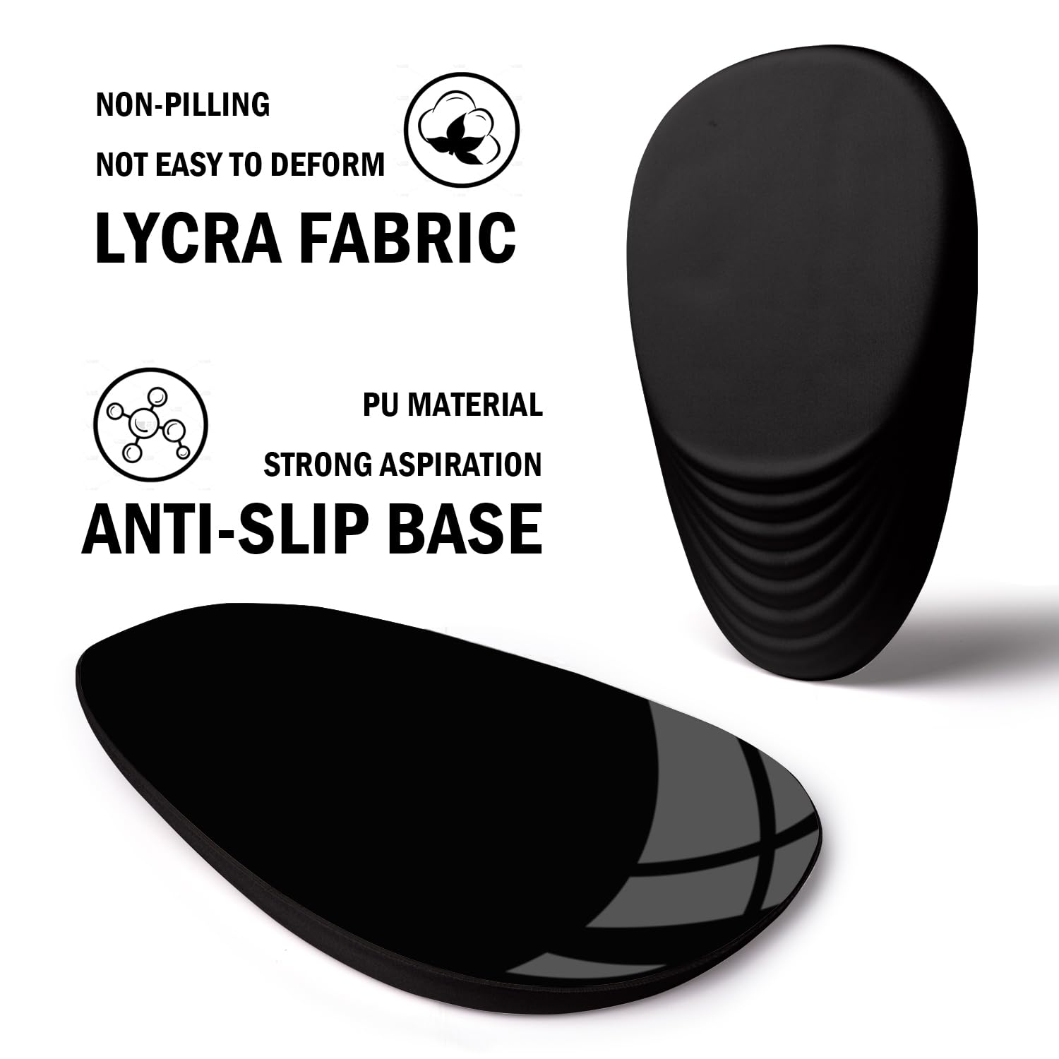 Ergonomic Mouse Pad with Memory Foam Wrist Rest - Non-Slip PU Base for Pain Relief & Carpal Tunnel Support - Wireless Mouse Pad (Black) - Perfect for Office, Gaming & Long Computer Work Sessions