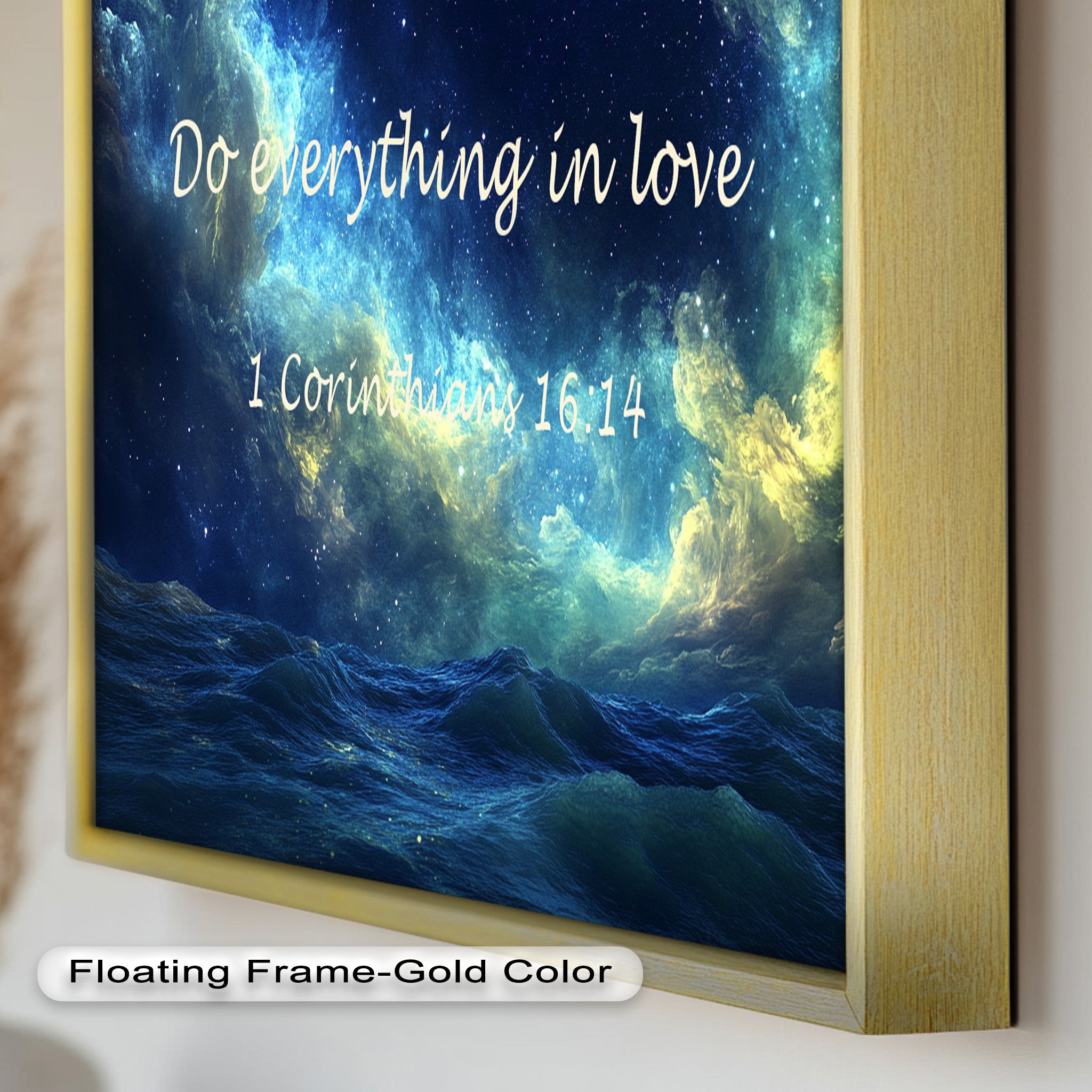 1 Corinthians 16:14 Bible Verse Canvas Print - Christian Wall Art with Love and Faith Scripture - Perfect for Home Decor, Church Gifts & Spiritual Inspiration