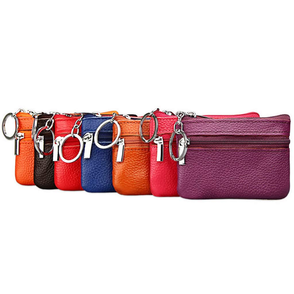 Genuine Leather Wallet for Men & Women - Soft Zip Pouch with Card Slots & Key Holder - Perfect for Travel, Work & Everyday Use