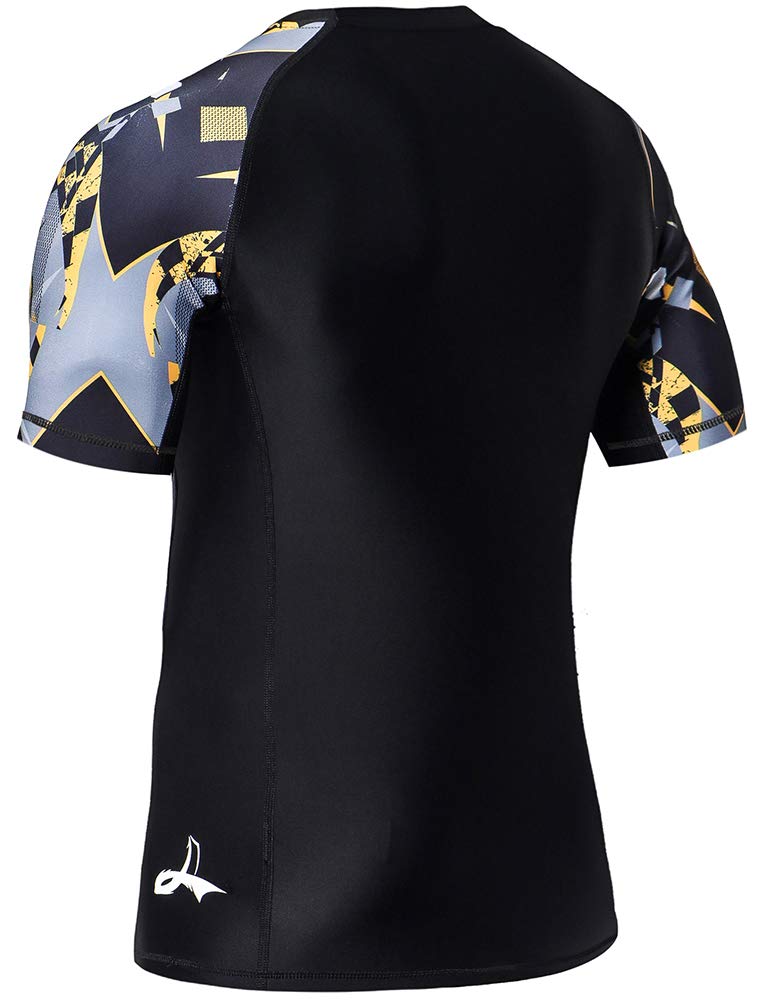 LAFROI Men's Short Sleeve UPF 50+ Compression Baselayer Shirt - Moisture Wicking Athletic Top for Running, Cycling & Outdoor Sports