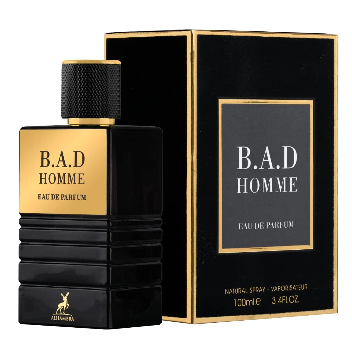 B.A.D. HOMME Men's Eau De Parfum 3.4 oz - Premium Cologne for Men, Long Lasting Fragrance for Date Night, Office & Special Occasions