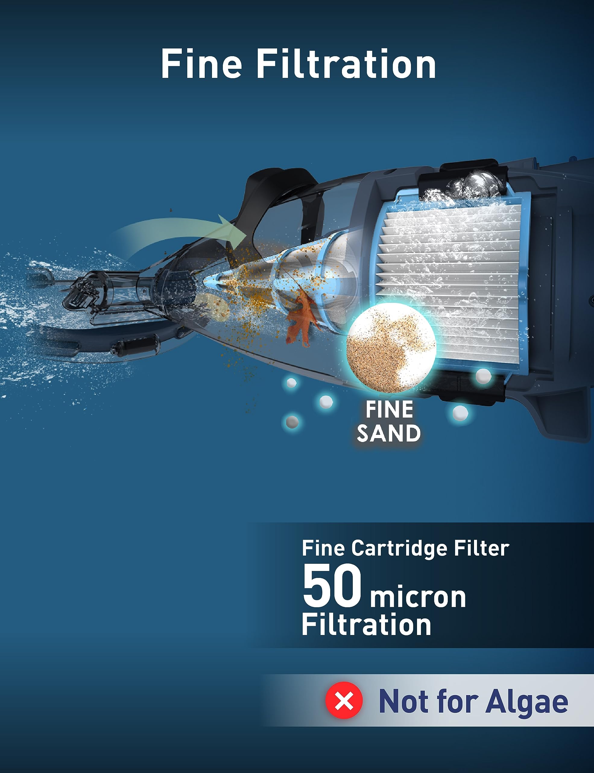 KOKIDO XTROVAC 710 Rechargeable Heavy-Duty Pool Vacuum Cleaner - 6X Suction Power, Dual Filtration System (Standard & Fine) for Fast Cleaning of Inground & Above Ground Pools - Perfect for Weekly Maintenance and Seasonal Deep Cleaning