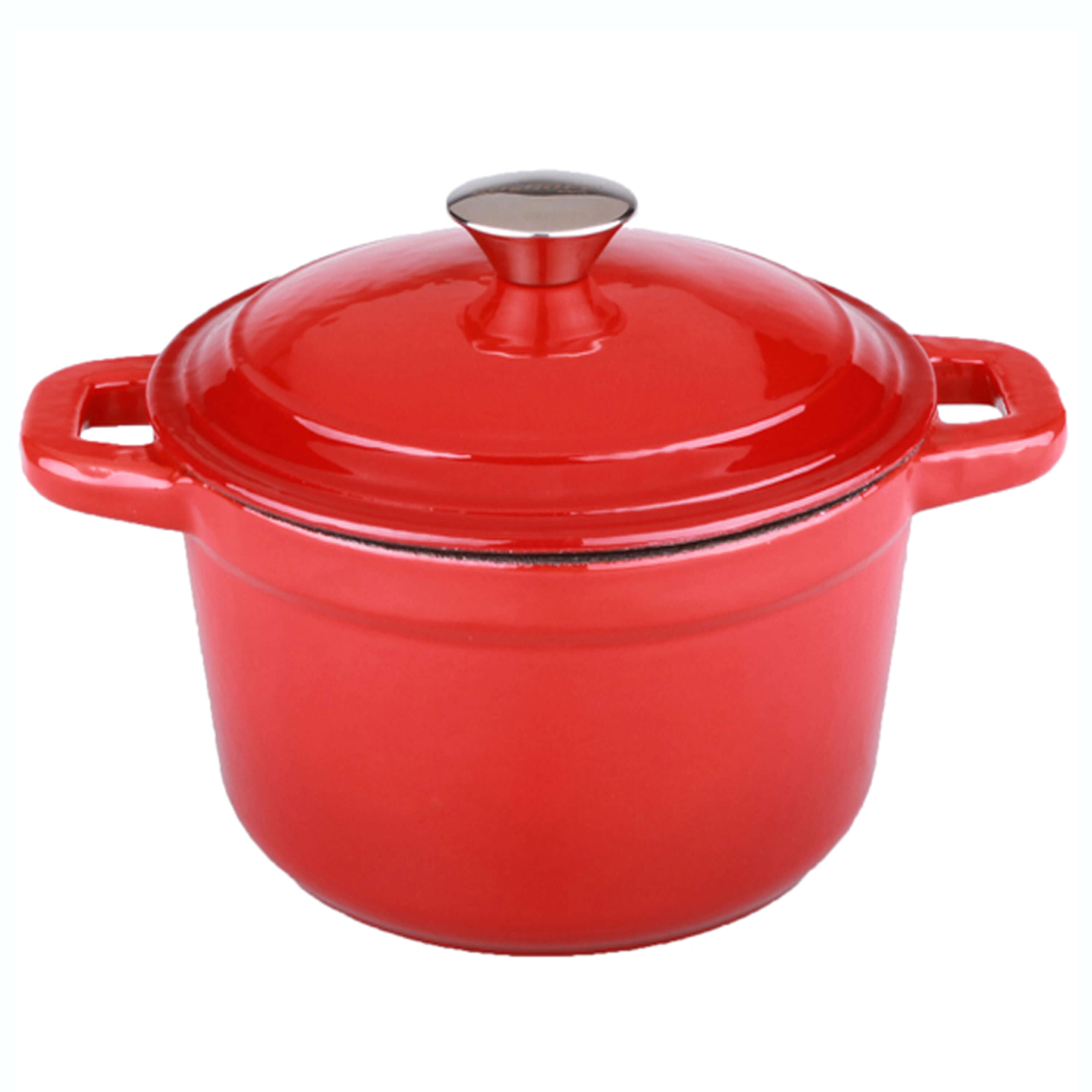 BergHOFF Neo 10-Piece Cast Iron Cookware Set - Red Enameled Dutch Oven, Skillet & Pots - Durable Kitchen Cookware for Baking, Frying & Slow Cooking - Perfect for Stovetop, Oven & Camping Use