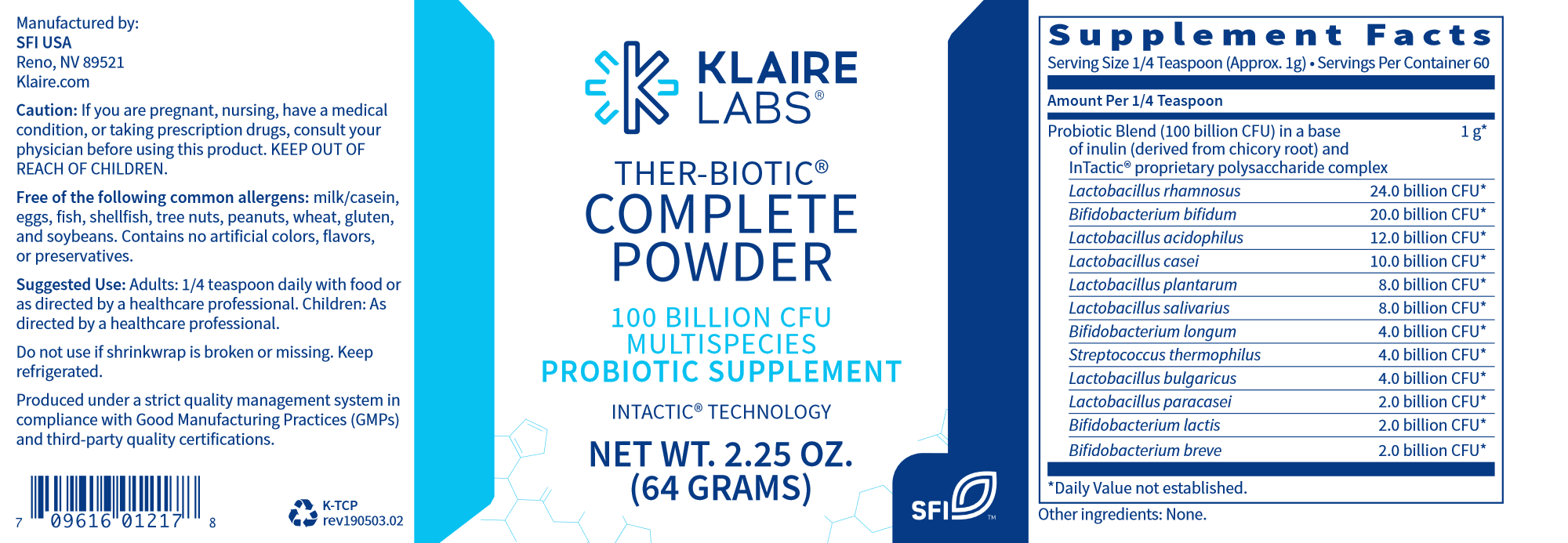 Ther Biotic® Complete Powder - Premium Probiotic Supplement for Digestive Health & Immune Support | Ideal for Daily Wellness & Gut Balance