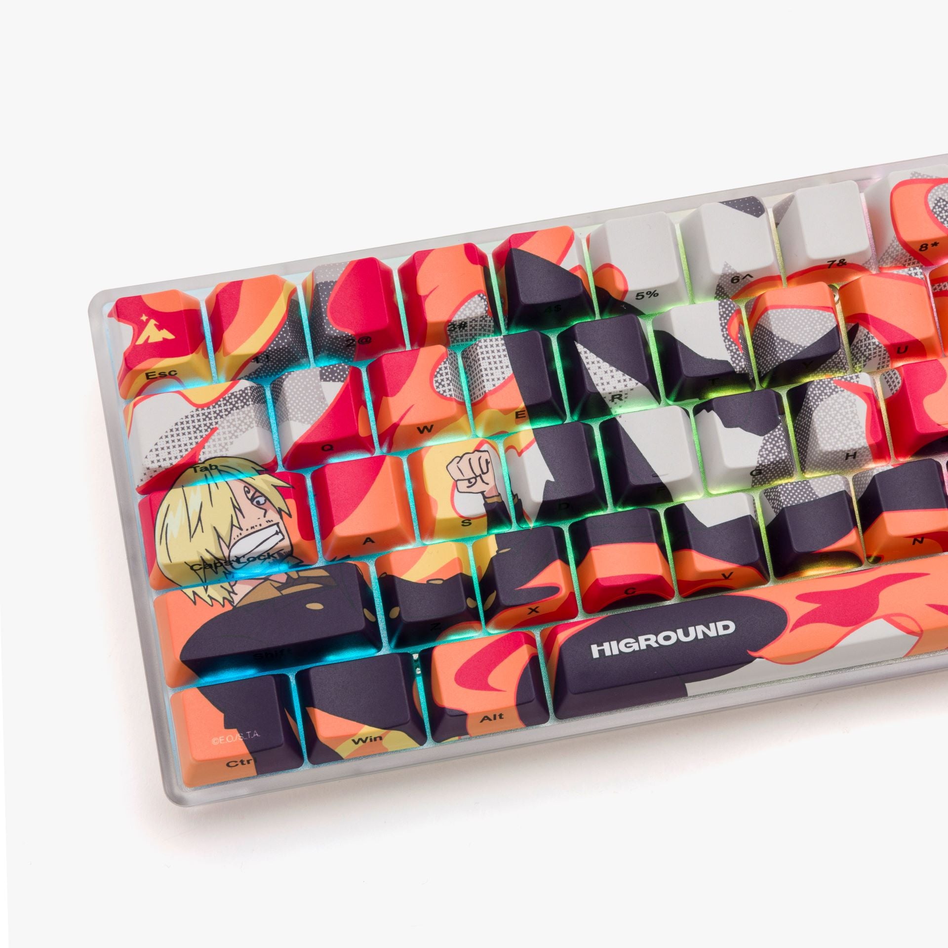 One Piece x HG Basecamp 65HE Mechanical Keyboard - Sanji Edition | Anime Gaming Keyboard for PC & Mac | Perfect for Typing, Coding & Gaming Enthusiasts