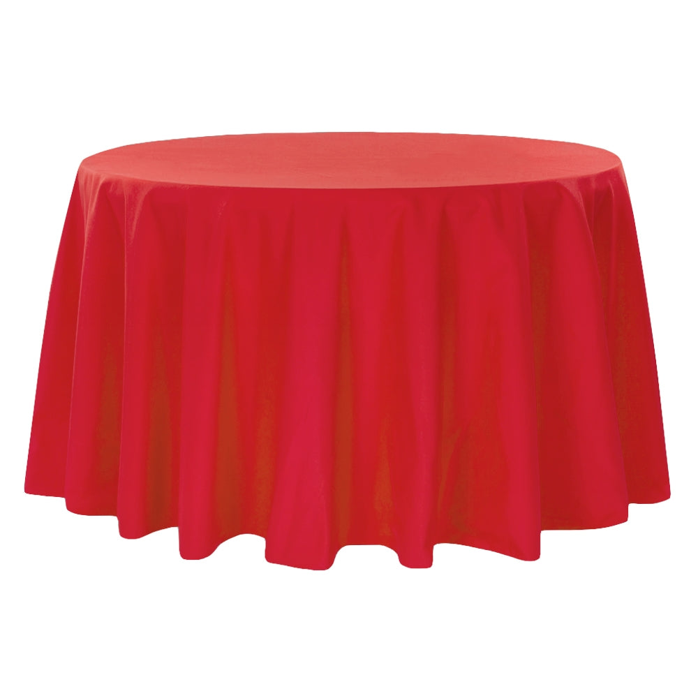 Premium 120-Inch Round Polyester Tablecloth - Red - Elegant & Durable for Weddings, Parties, and Events