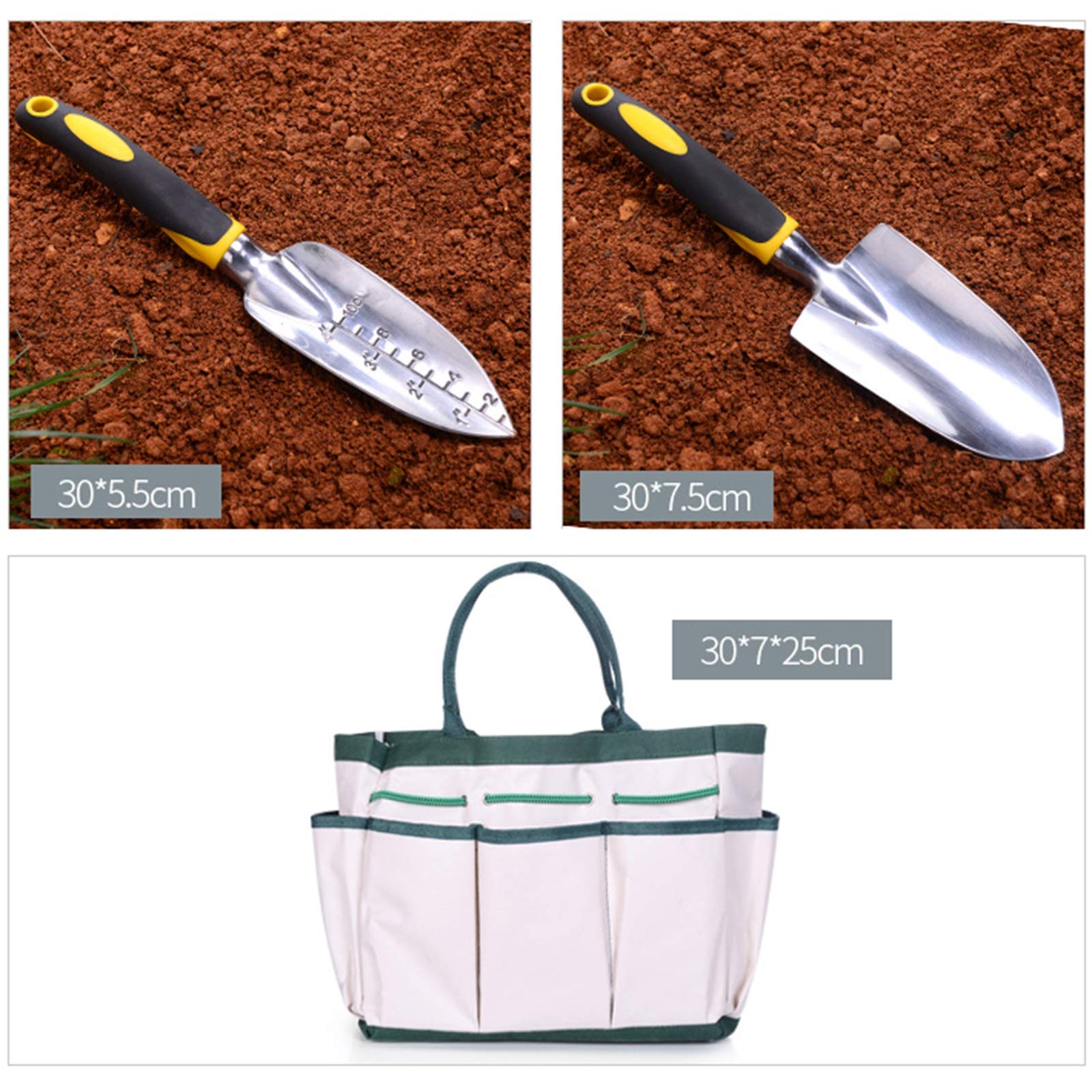 5-Piece Gardening Tool Set with Scoop, Rake, Hand Shovel & Transplanting Tools - Durable Garden Supplies for Planting, Weeding & Landscaping | Perfect for Home Gardeners & Professional Landscapers