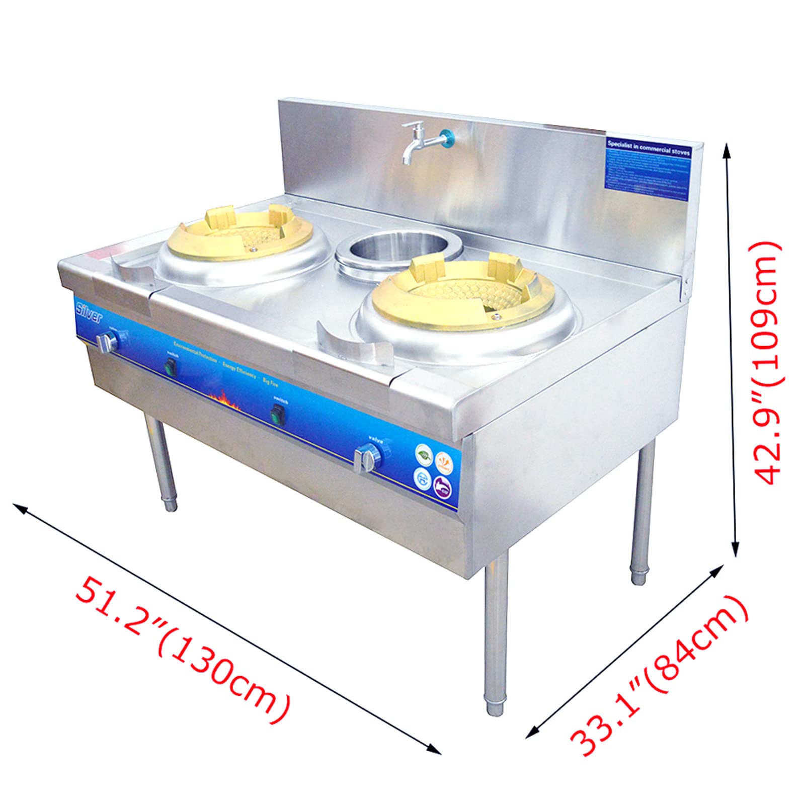TECHTONGDA Commercial Gas Stove - 12.2